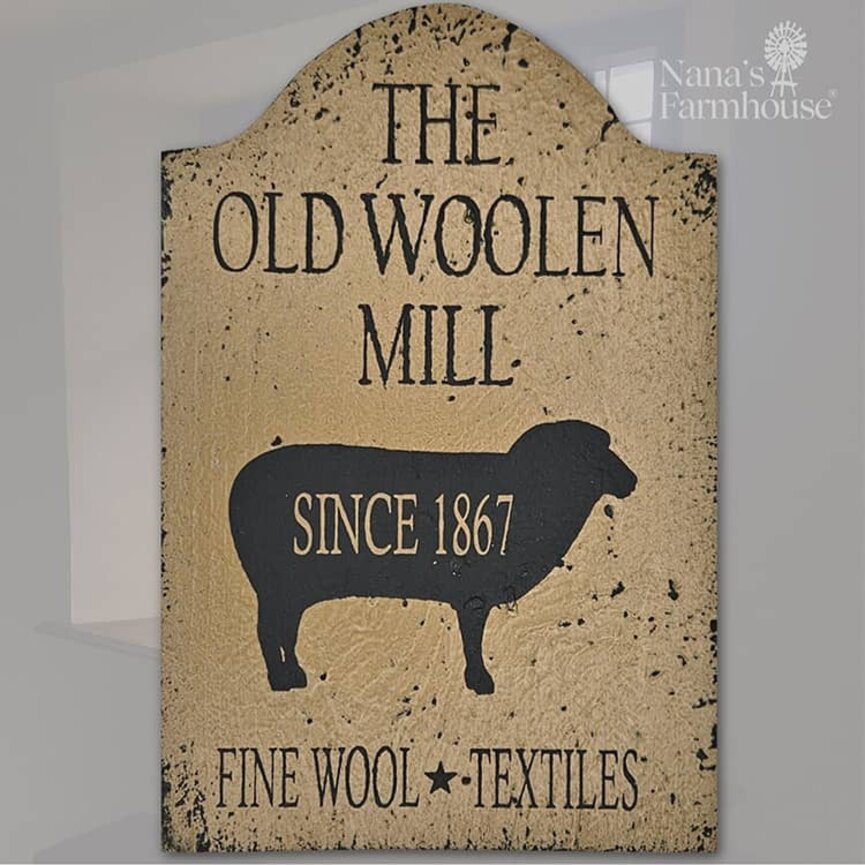 Tavern Sign The Old Woolen Mill Shelf Sitter - 9" x 6"