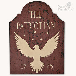 Tavern SignThe Patriot Inn 1776 Shelf Sitter Cabin Red - 12" x 9"