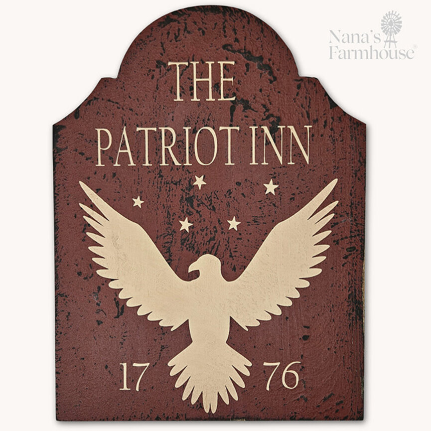 Tavern SignThe Patriot Inn 1776 Shelf Sitter Cabin Red - 12" x 9"