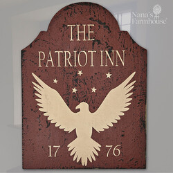 Tavern SignThe Patriot Inn 1776 Shelf Sitter Cabin Red - 12" x 9"