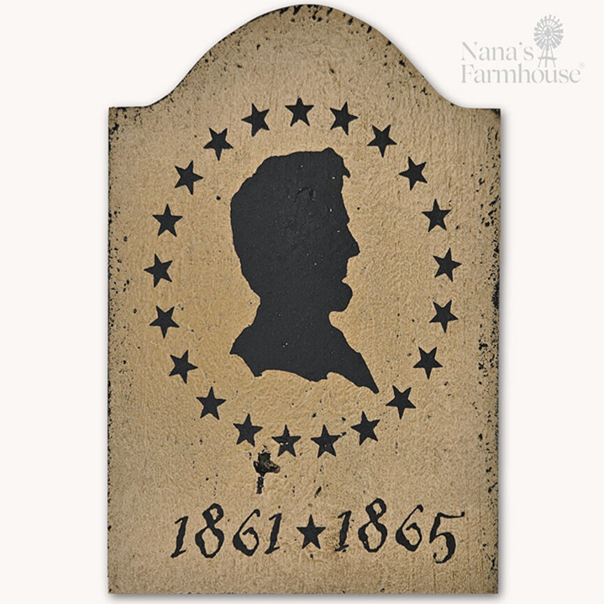 Tavern Sign Abe Lincoln Silhouette Shelf Sitter  - 12" x 9"