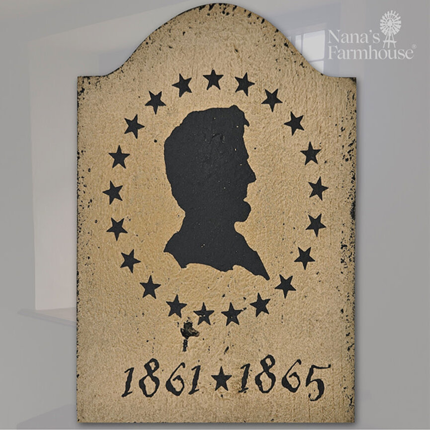 Tavern Sign Abe Lincoln Silhouette Shelf Sitter  - 12" x 9"