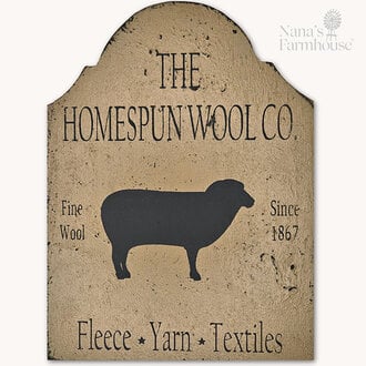 The Homespun Wool Co. Tavern Sign Shelf Sitter
