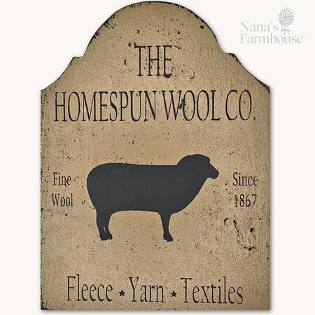 The Homespun Wool Co. Tavern Sign Shelf Sitter