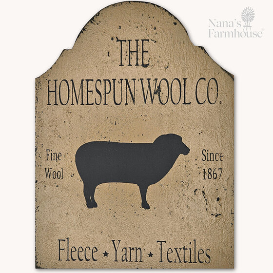 The Homespun Wool Co. Tavern Sign Shelf Sitter