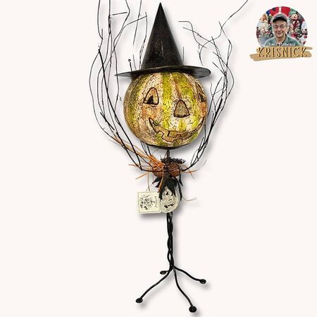 Pumpkin Head with Witch Hat