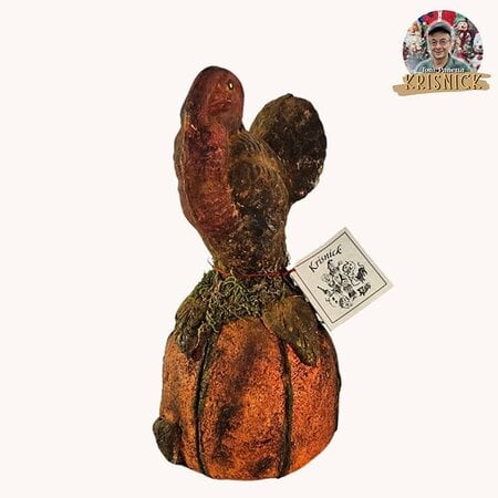 Krisnick Turkey On Pumpkin Figurine - 10.5"
