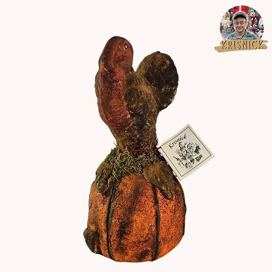 Krisnick Turkey On Pumpkin Figurine - 10.5"
