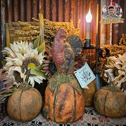 Krisnick Turkey On Pumpkin - 10.5"