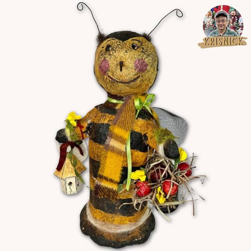 Krisnick Bumble Bee & Birdhouse with Apples - 15"