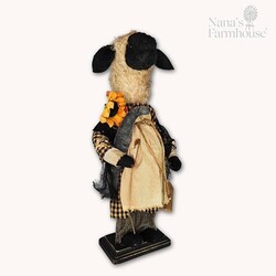 Sheep Girl Lauren with Crow & Sunflower - 16"