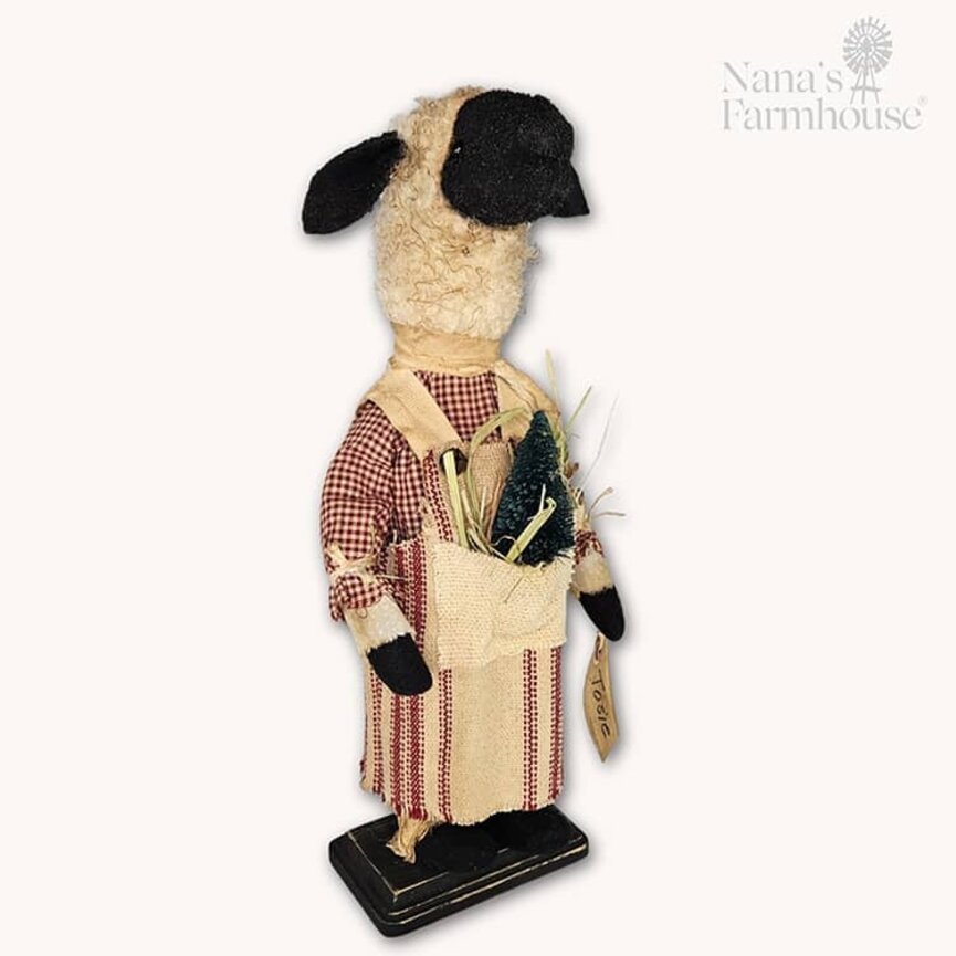 Sheep Girl Josie Doll with Christmas Tree In Pouch - 16"