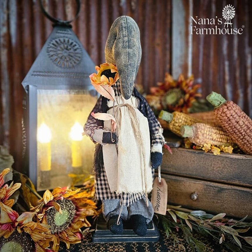 Primitive Crow Doll Luanne with Sunflower - 16.5"