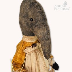 Primitive Crow Girl Doll Ravin with Basket Of Sunflowers - 16.5"