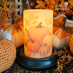 Fall Pumpkins & Gourds Candle Sleeve - Antique Vanilla