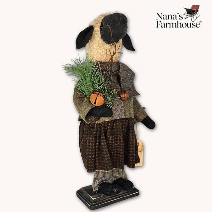 Camille Sheep Girl with Greenery - 16"