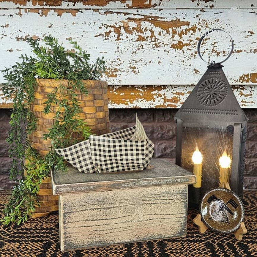 Tissue Box Wooden Distressed - 12" x 5.75" x 7.25"