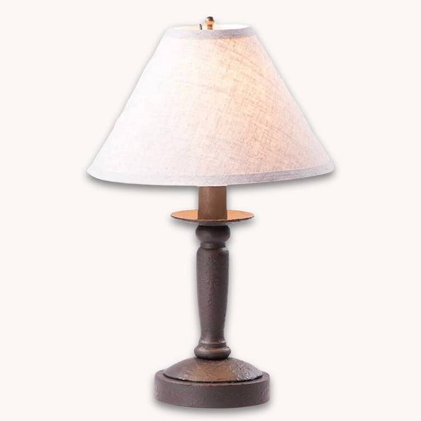 Butcher Lamp with Ivory Linen Shade