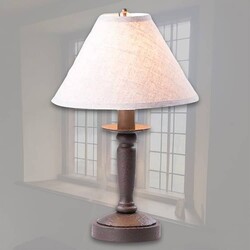 Butcher Lamp with Ivory Linen Shade