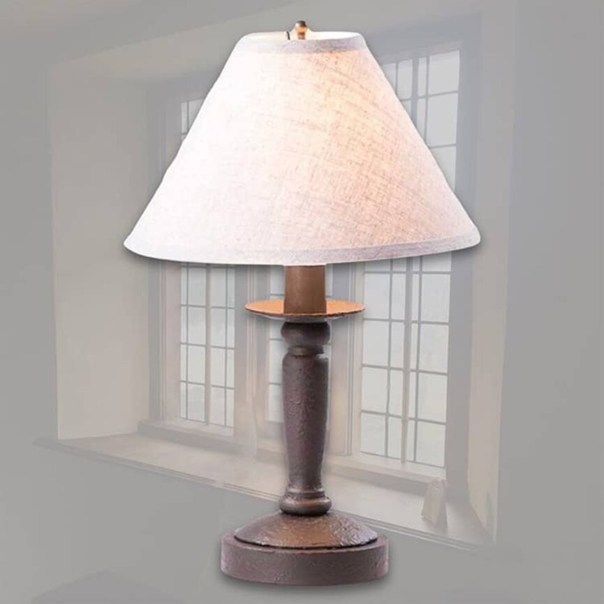 Butcher Lamp with Ivory Linen Shade