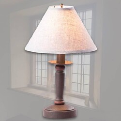 Butcher Lamp with Ivory Linen Shade