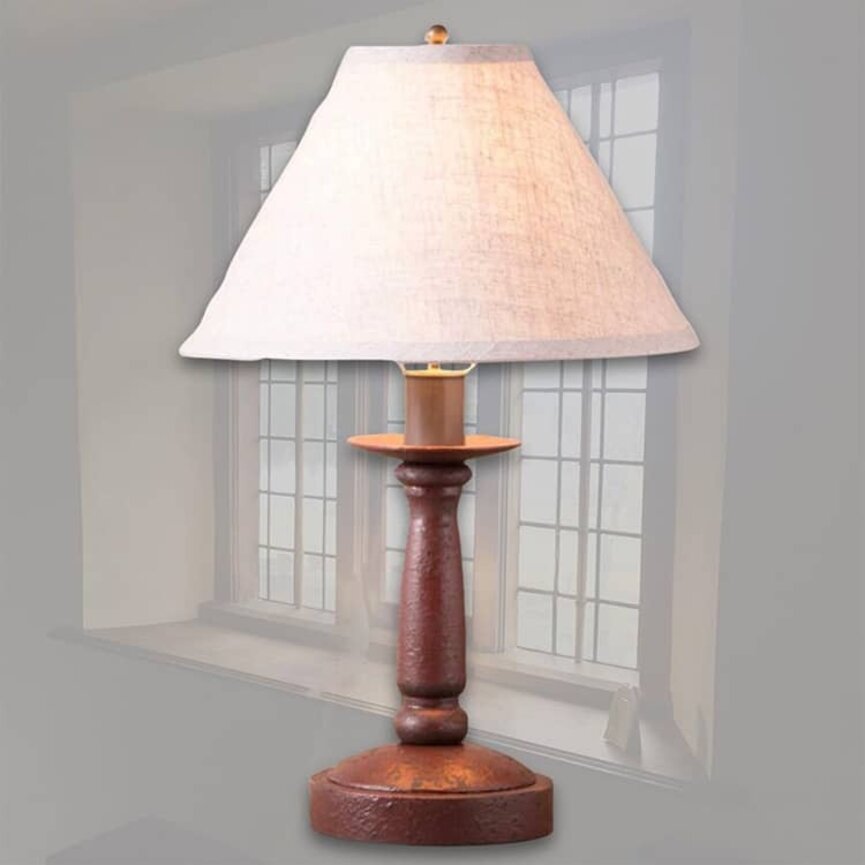 Butcher Lamp with Ivory Linen Shade