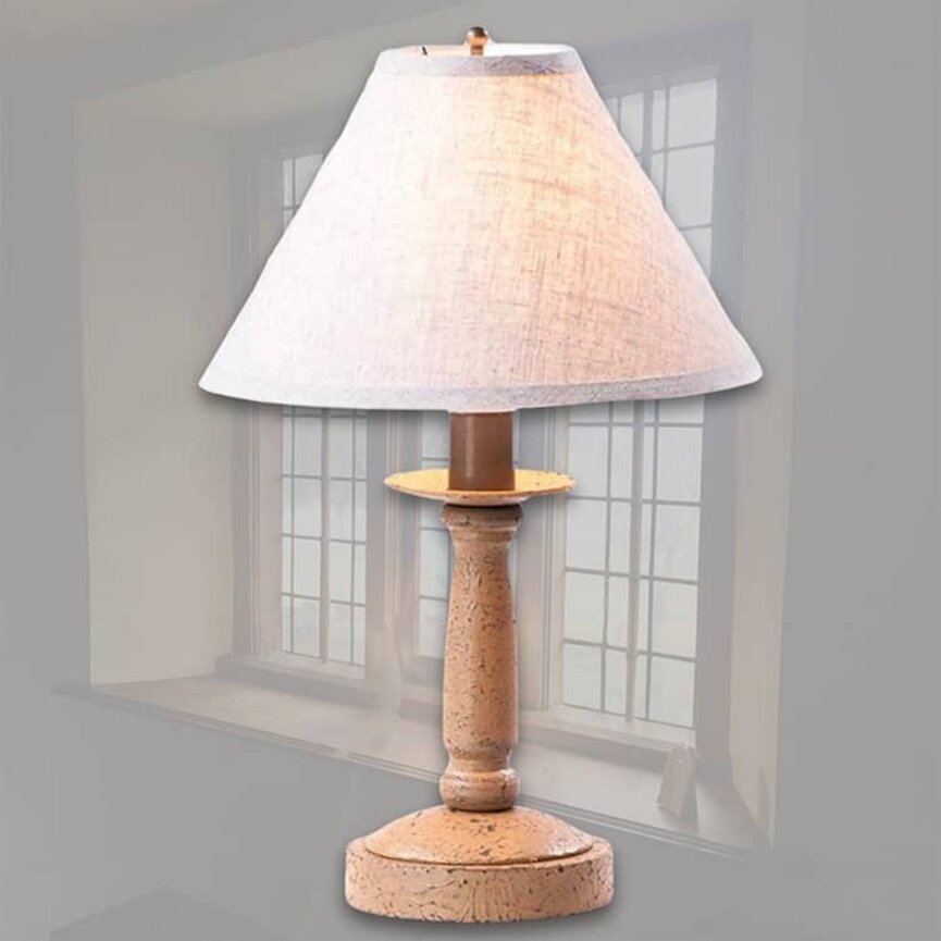 Butcher Lamp with Ivory Linen Shade