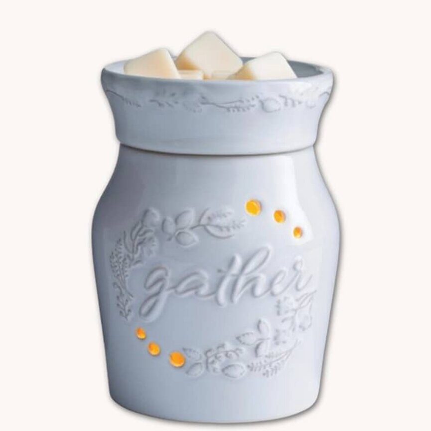 Gather Illumination Fragrance Warmer White - 8.8" x 4.6"