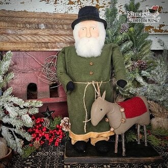 Santa Green Coat with Top Hat & Reindeer