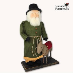 Santa Green Coat with Top Hat & Reindeer - 18"