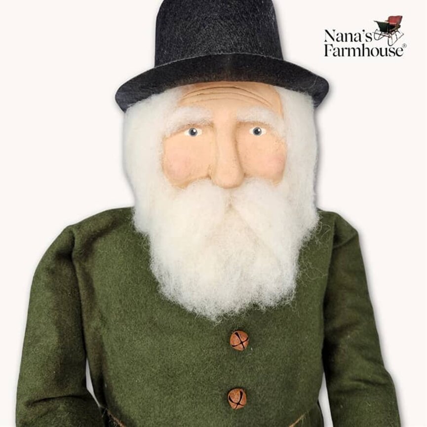 Santa Green Coat with Top Hat & Reindeer - 18"