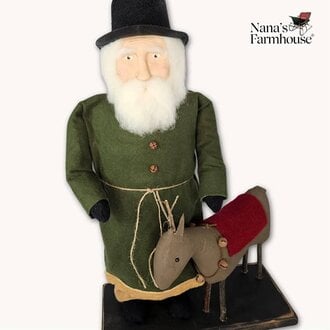 Santa Green Coat with Top Hat & Reindeer