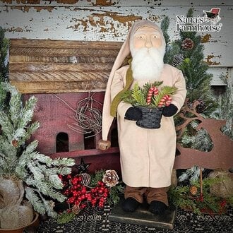 Santa with Candy Canes & Greenery