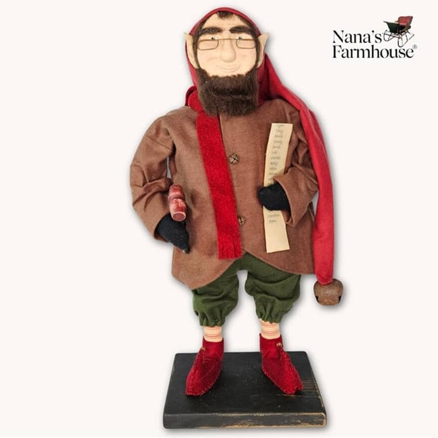 Bernard The Elf with List & Mallet - 18"