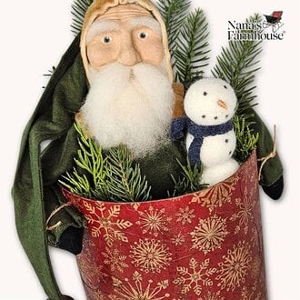 Santa Doll in Snowflake Christmas Box with Snowman