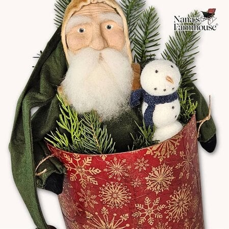 Santa Doll in Snowflake Christmas Box with Snowman