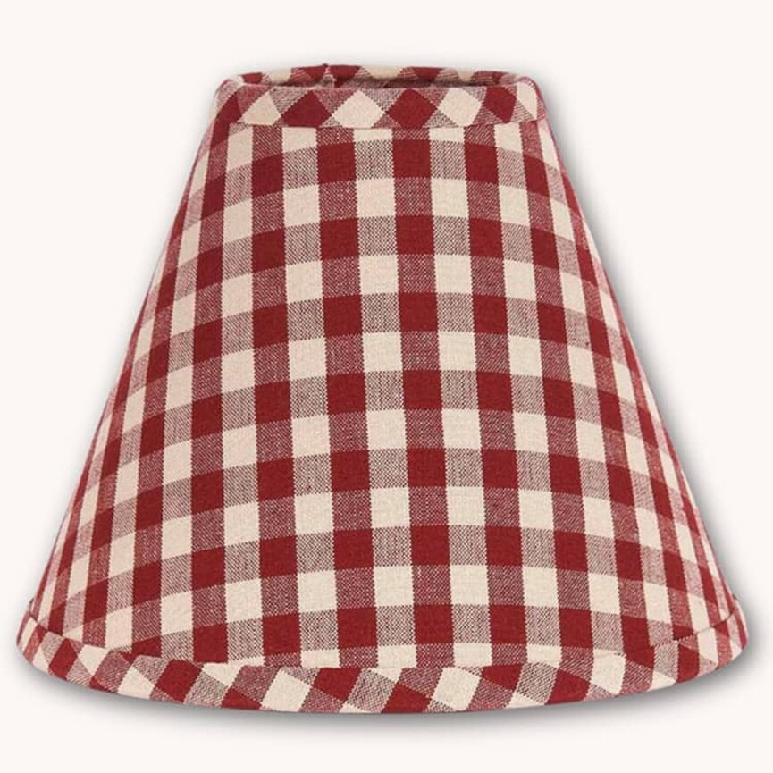 Heritage House Check Red Clip Lampshade - 12" Dia