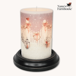 Garden Gate Winter Candle Sleeve - Vanilla