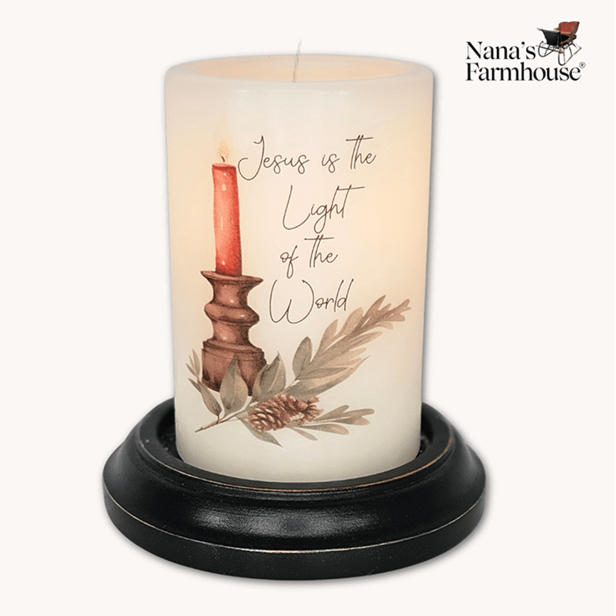 Jesus Light of the World Candle Sleeve Vanilla
