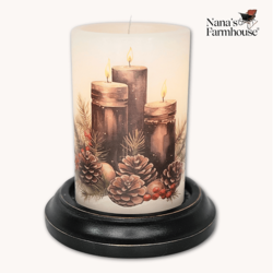 Black Triple Candles Candle Sleeve Vanilla