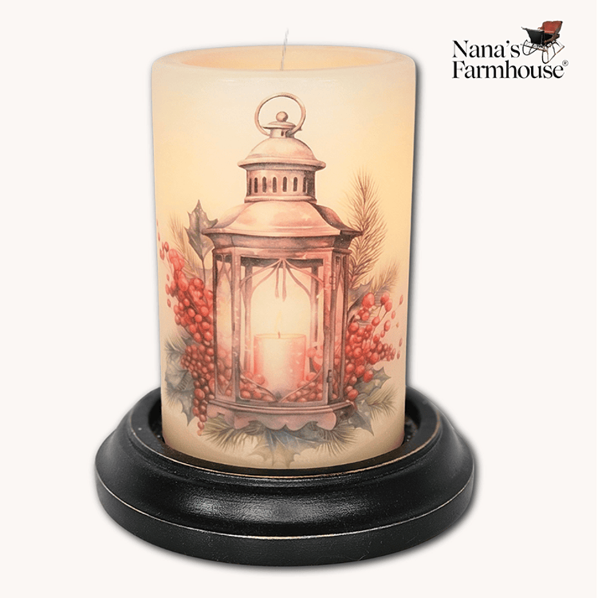 Copper Christmas Lantern Candle Sleeve - Antique Vanilla