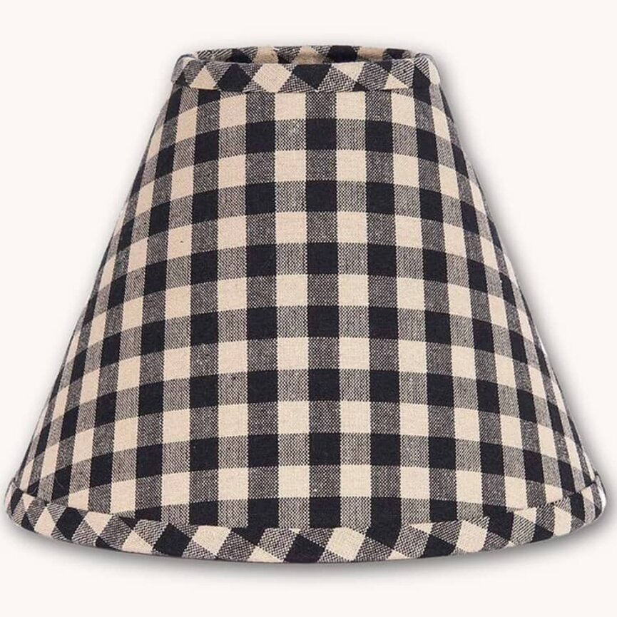 Heritage House Black Check Regular Clip Lampshade - 12"