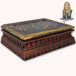 Kathy Graybill Eagles Hand Painted Antique Black Box - 10.5" x 8" x 4"