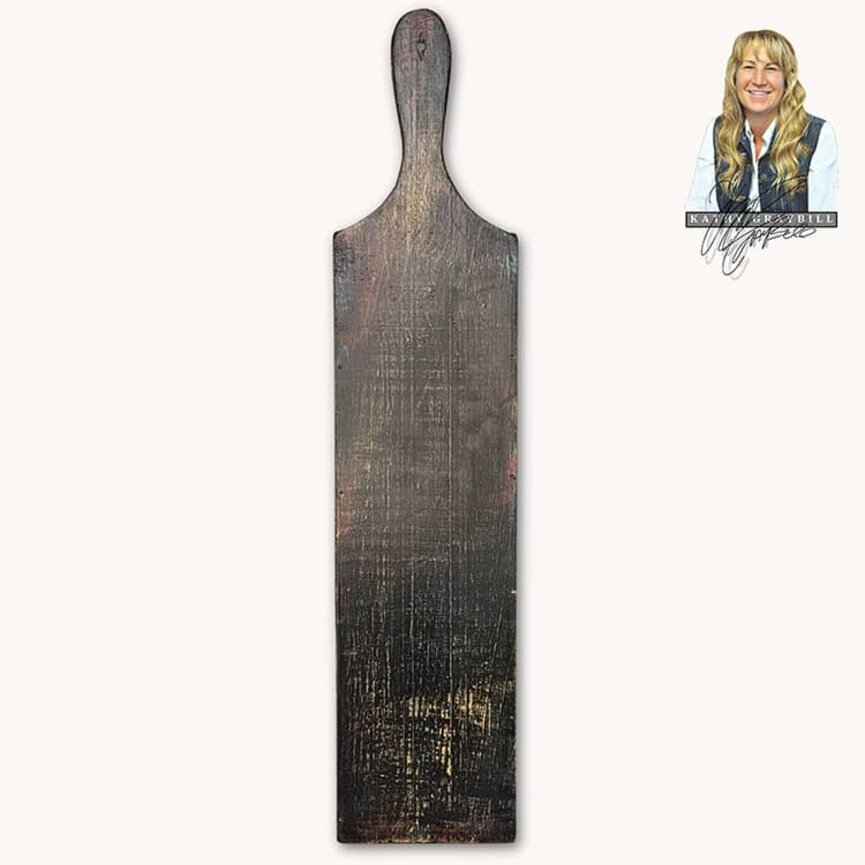 Kathy Graybill Hand Painted Antique Five Drawer Wall Box - 21.25" x 5" x 4"