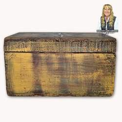 Kathy Graybill Hand Painted Antique Rickert Mustard Box - 7" x 12.5" x 6.75"