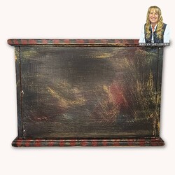 Kathy Graybill Hand Painted Antique Wooden Box W/Four Drawers Toile Style - 15.5" W x 11" T x 6.5" D