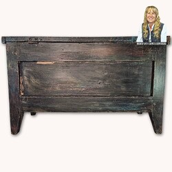 Kathy Graybill Hand Painted Black Antique Mini Chest - 25.5" x 12" x L 16"