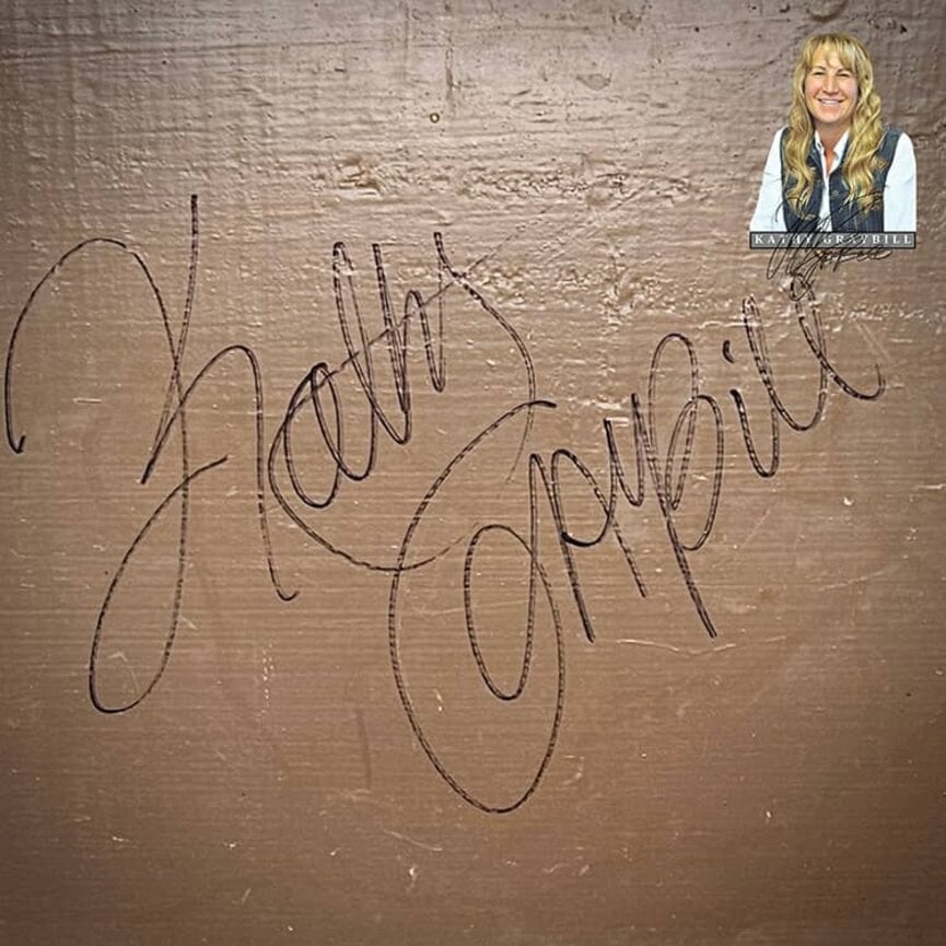 Kathy Graybill Hand Painted Black Antique Mini Chest - 25.5" x 12" x L 16"