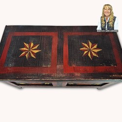 Kathy Graybill Hand Painted Black Antique Mini Chest - 25.5" x 12" x L 16"