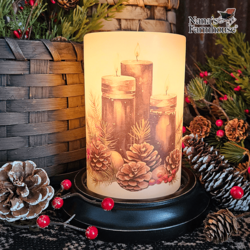 Black Triple Candles Candle Sleeve Vanilla